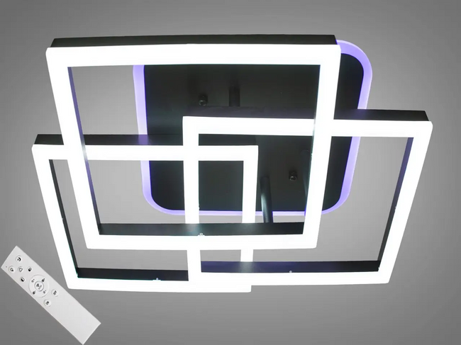 Стельова LED-люстра з диммером і підсвічуванням 150W (11058/3S), Черный, Чорний