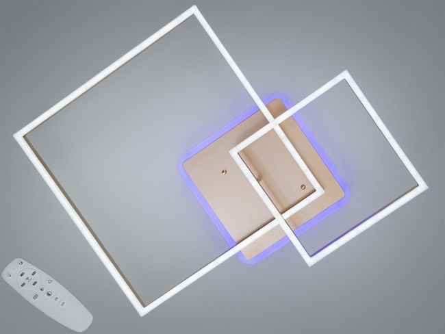 Стельова LED люстра золото 84 Вт пульт 15 м&sup2;