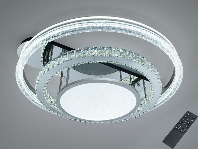 Люстра стельова LED Diasha золото 2 кільця 180W