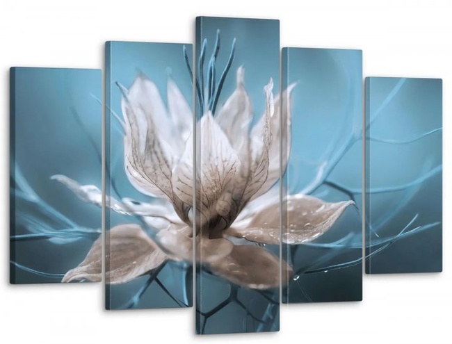 Модульна картина у вітальню / спальню для інтер'єру "Чарівний квітка" 5 частин 80 x 140 см (MK50033)