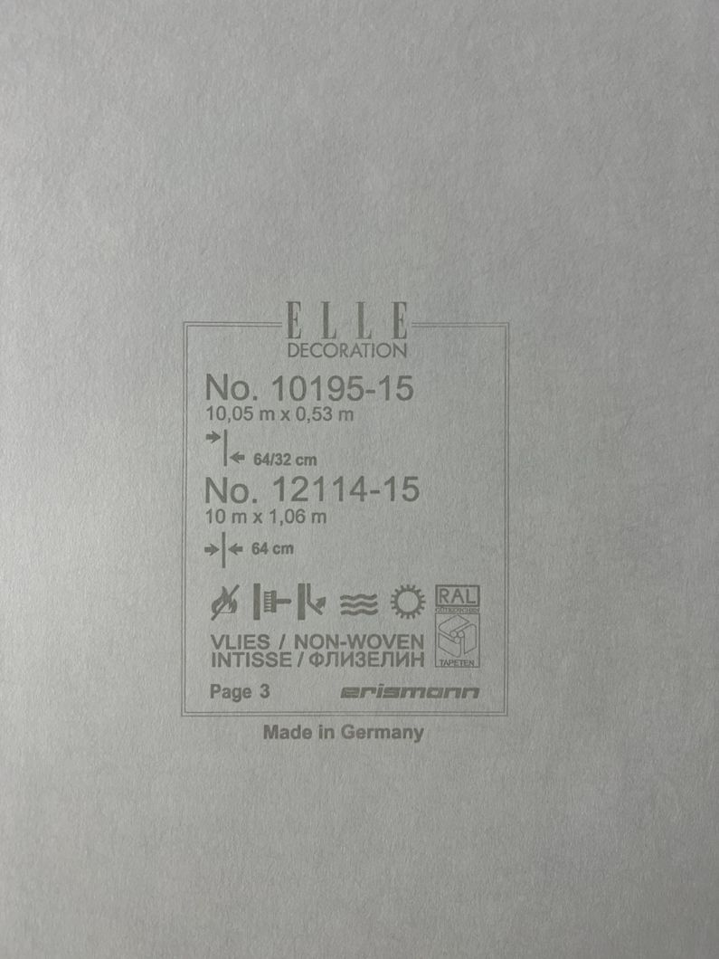 Обои виниловые на флизелиновой основе Erismann Elle Decoration черный 1,06 х 10,05м (12114-15)