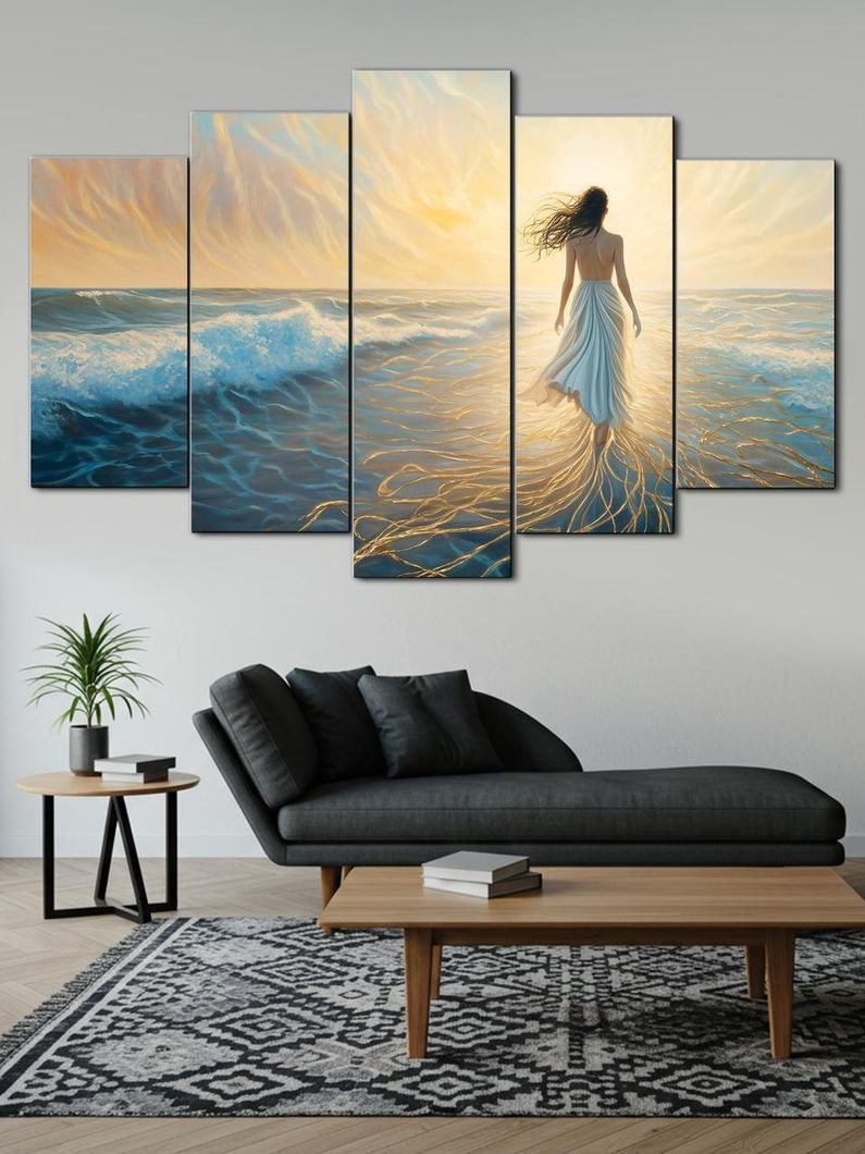 Модульна картина MAKO " Дівчина і море " 80x125 см MK50590