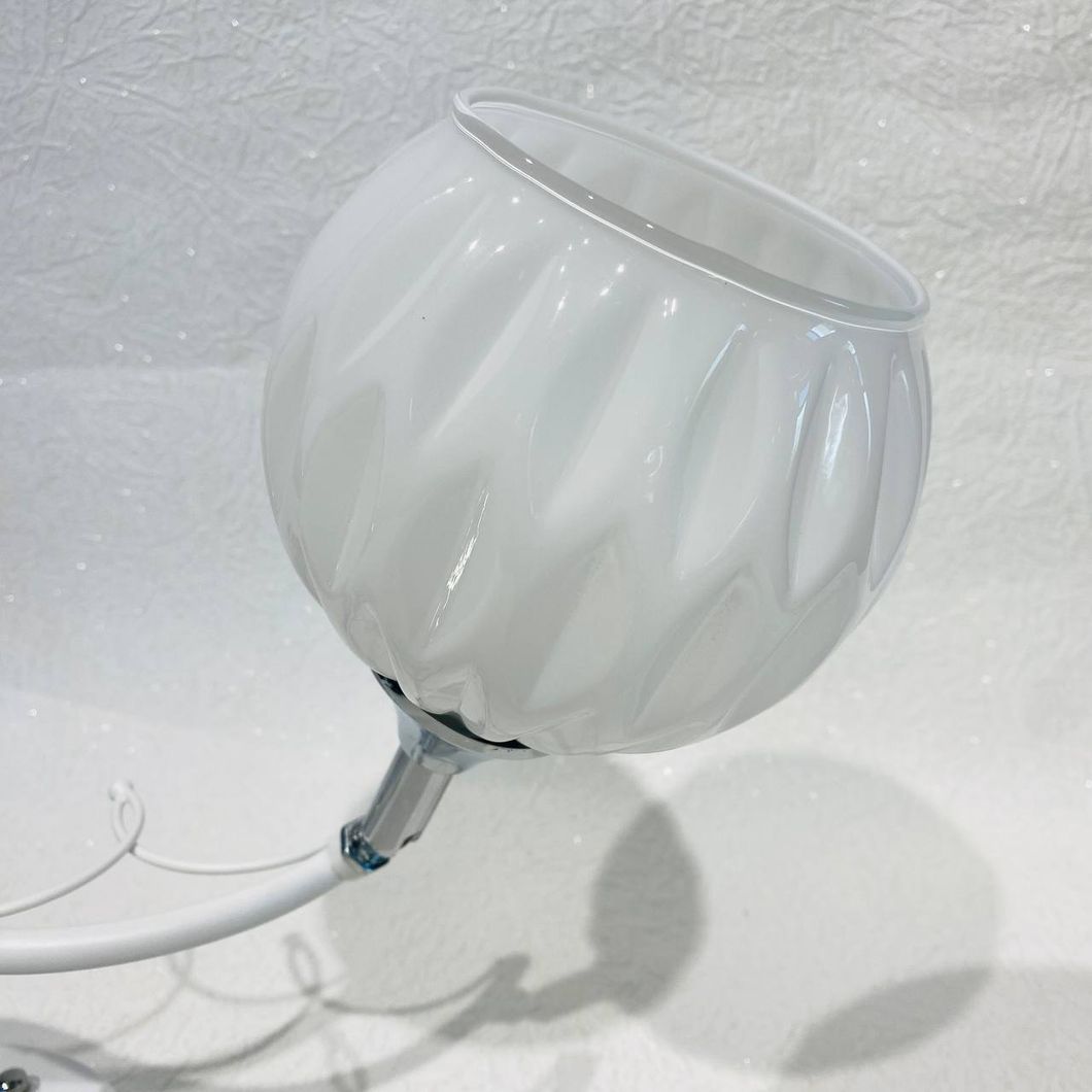 Люстра 2 лампы, белая в гостиную, спальню стекло в классическом стиле (N4989/2), Белый, Белый