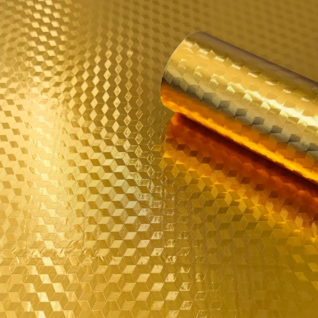 Самоклеюча декоративна плівка 3Д куби золото 0,40Х10М (MM-6008-1) — купити в інтернет-магазині STARMAX