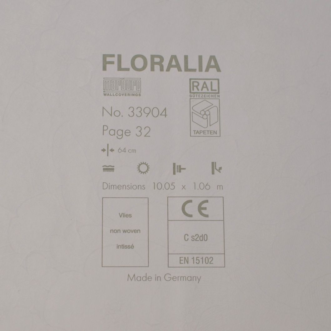Обои виниловые на флизелиновой основе Marburg Floralia кофейный 1,06 х 10,05м (33904)