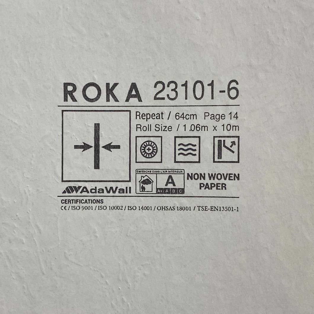 Обои виниловые на флизелиновой основе светло-серый Roka AdaWall 1,06 х 10м (23101-6)