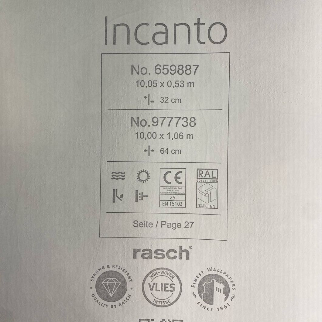 Обои виниловые на флизелиновой основе черные Rasch Incanto 1,06 х 10,05м (977738)