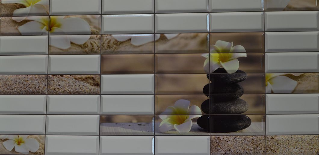 Панель стеновая декоративная пластиковая ПВХ "Сад камней" 957 мм х 477 мм (225ск), Белый, Белый
