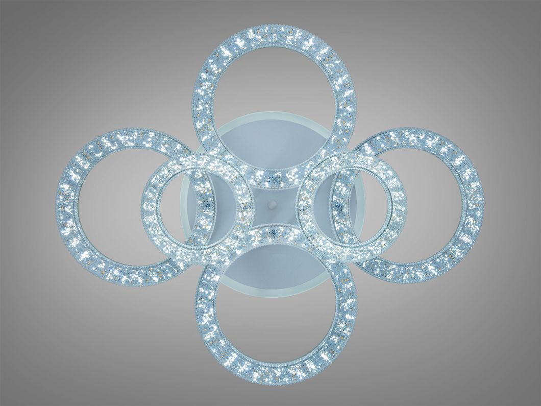 Стельова LED люстра кільця біла 120W пульт