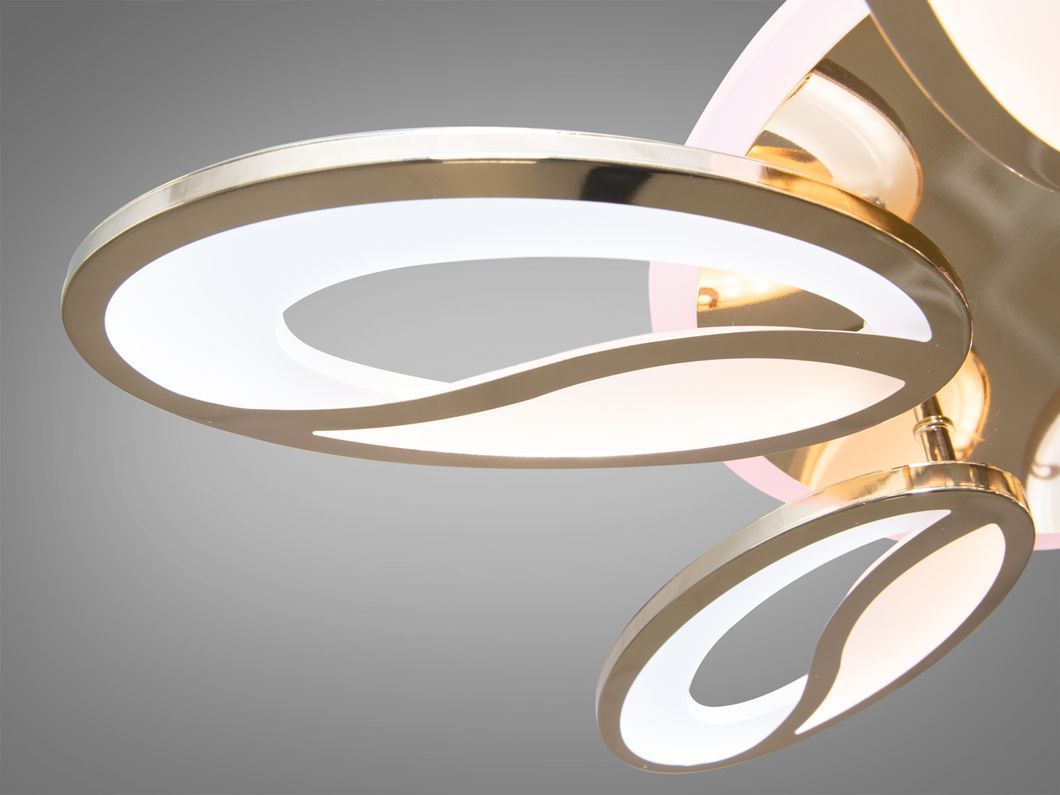 LED-люстра с диммером и цветной подсветкой, цвет хром, 105W