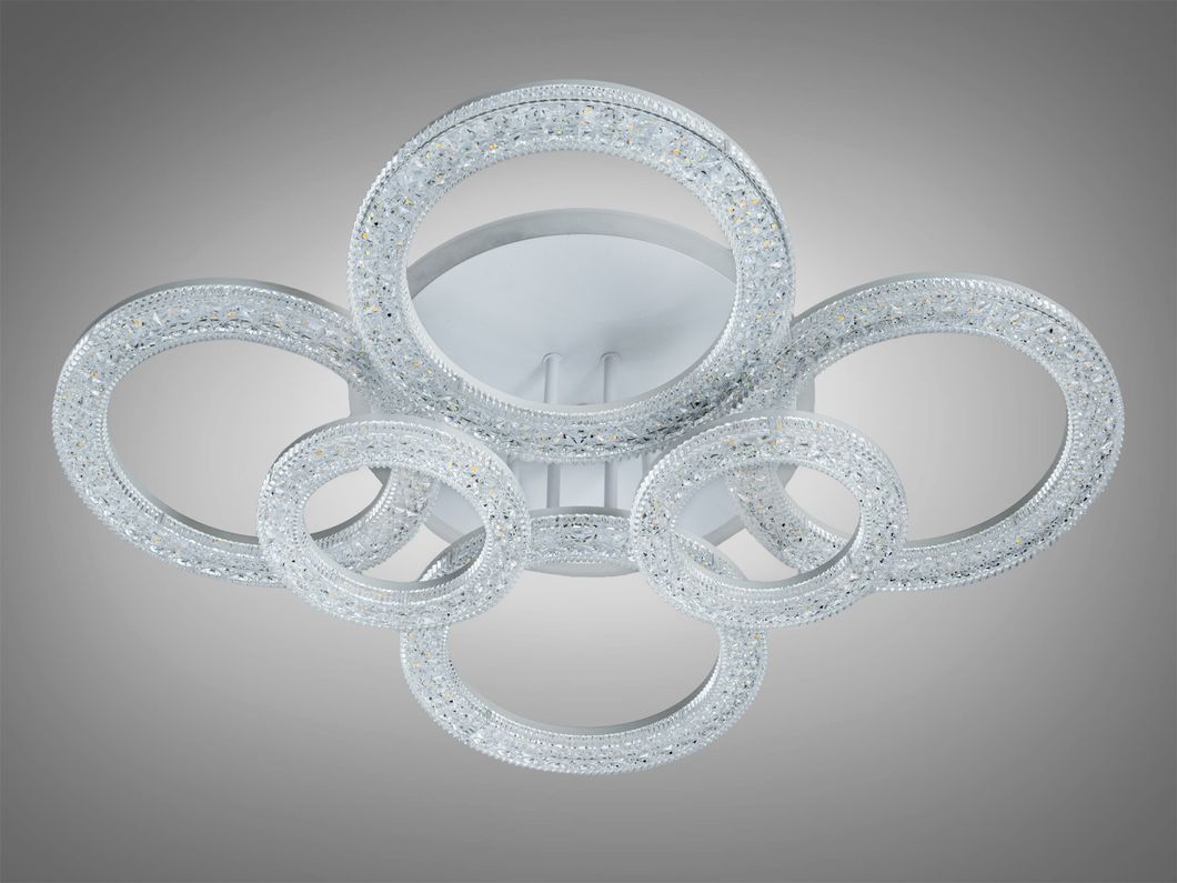 Стельова LED люстра кільця біла 120W пульт