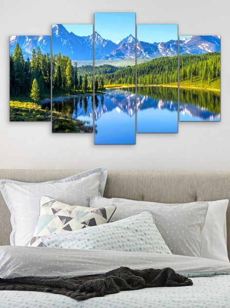 Модульна картина на стіну для інтер'єру "Гірський пейзаж" 5 частин 80 x 140 см (MK50226)