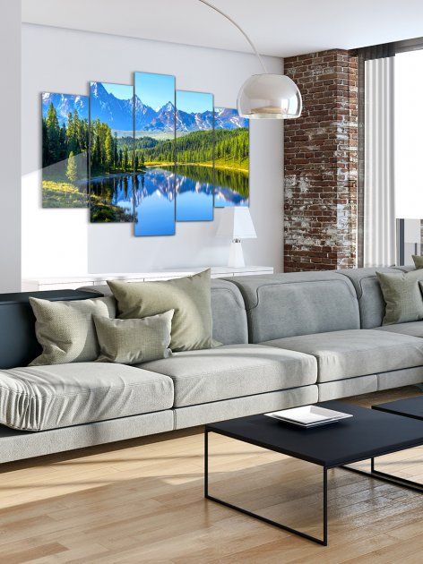 Модульная картина на стену для интерьера "Горный пейзаж" 5 частей 80 x 140 см (MK50226)
