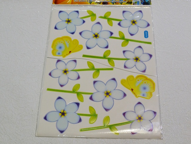 Наклейка декоративна Квіти метелики (4283 - 024)