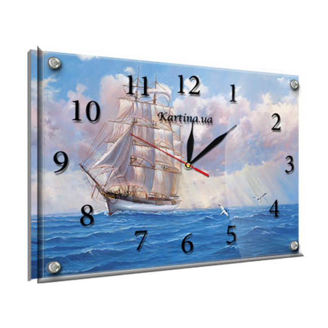 Часы-картина под стеклом Корабль 30 см х 40 см (8441 - К - 212)
