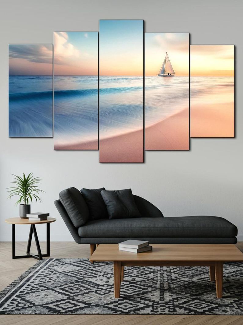 Модульная картина MAKO " Белые паруса на горизонте " 80x125 см MK50541