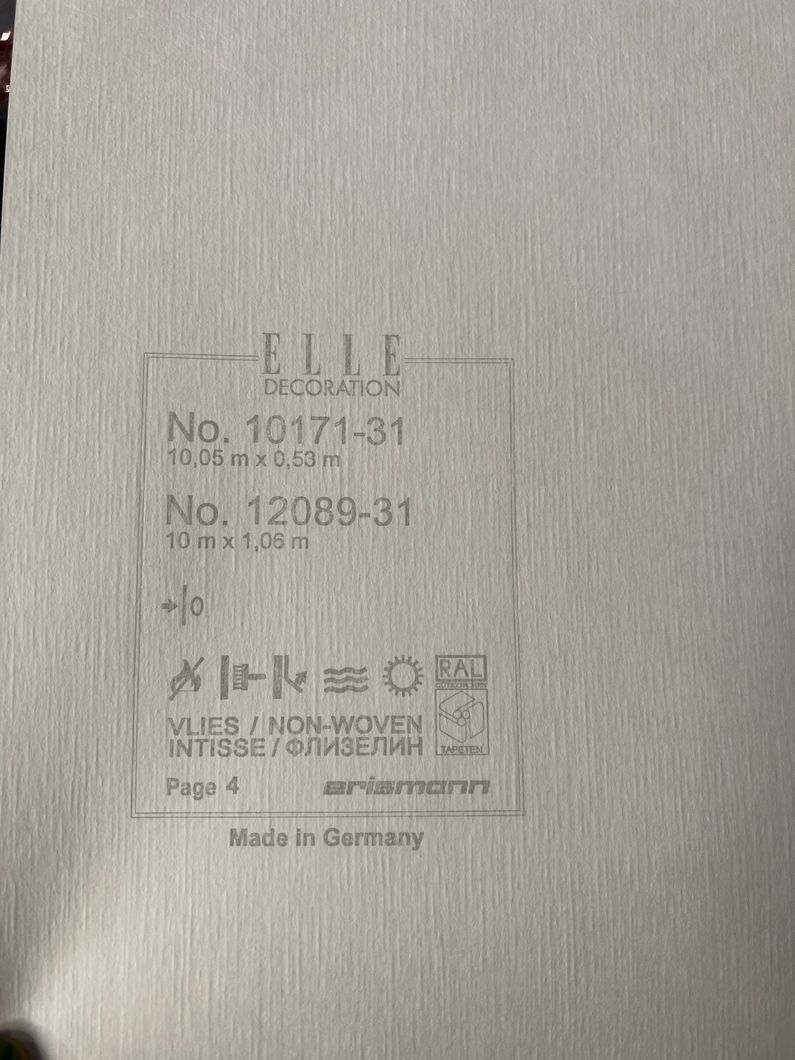 Обои виниловые на флизелиновой основе Erismann Elle Decoration светло-серый 1,06 х 10,05м (12089-31)