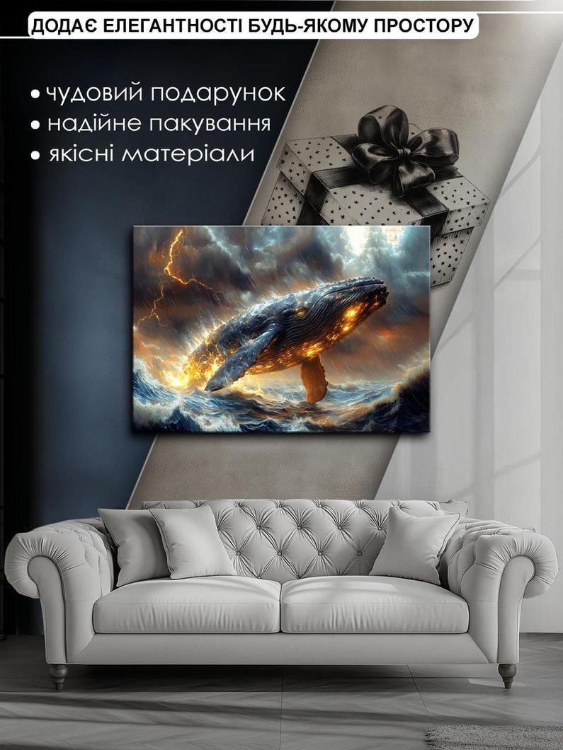Картина на холсті МАKO " Величний кит " 50x70 см MK10543_5070