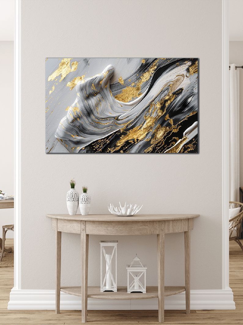Картина на стену в гостиную/спальню с 3D-эффектом "Сияние текстур" 60x100 см MN10149