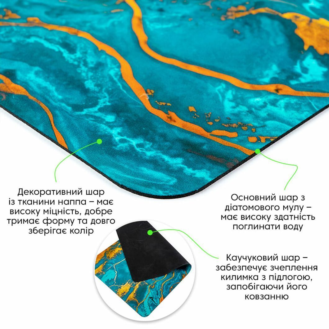 Вологопоглинаючий килимок 50х80х3мм SW-00002542, Разные цвета