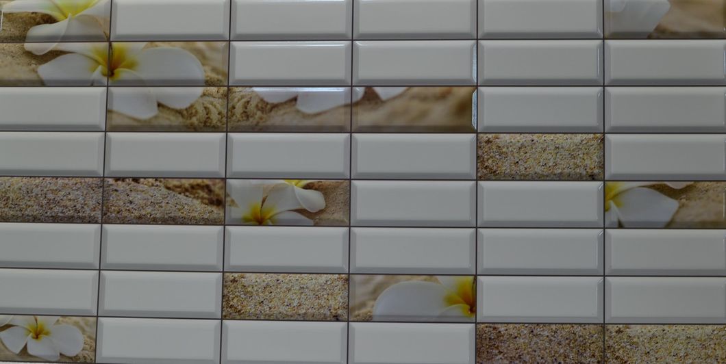 Панель стеновая декоративная пластиковая плитка ПВХ "Гавайи" 957 мм х 477 мм (226г), Белый, Белый