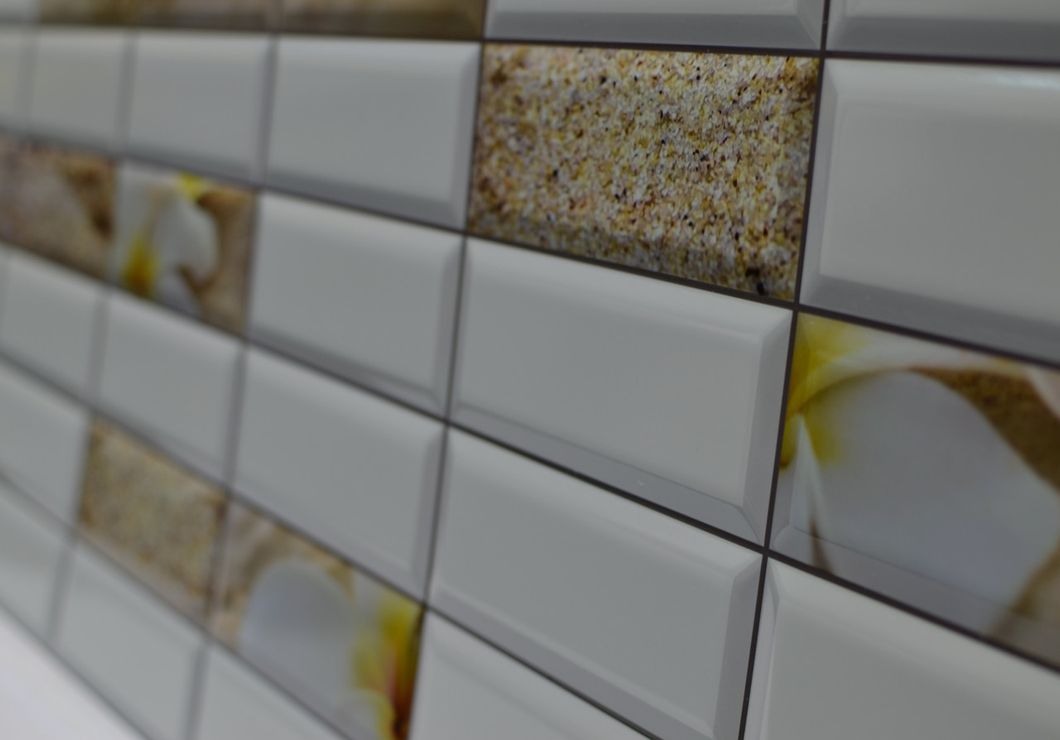 Панель стеновая декоративная пластиковая плитка ПВХ "Гавайи" 957 мм х 477 мм (226г), Белый, Белый