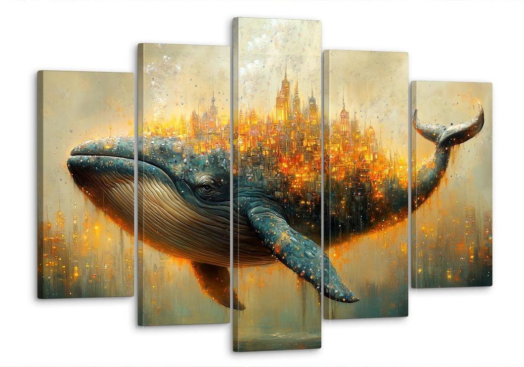 Модульна картина MAKO " Місто на киті " 80x125 см MK50557