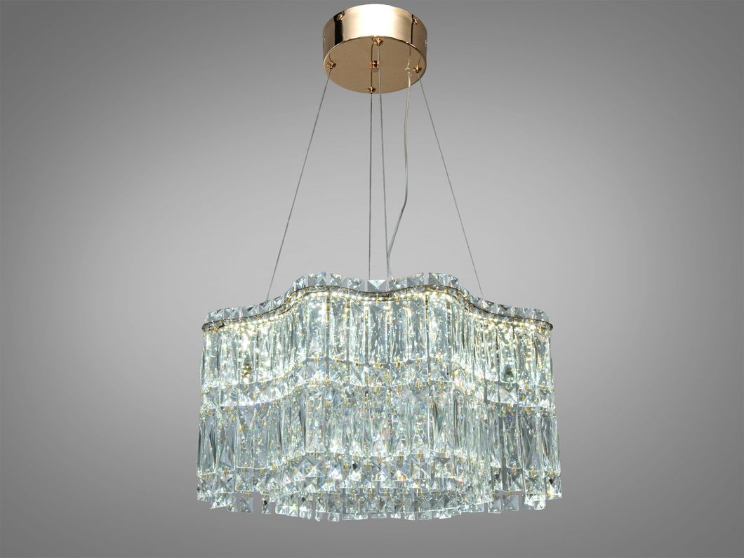 Подвесная хрустальная люстра LED золото 68Вт