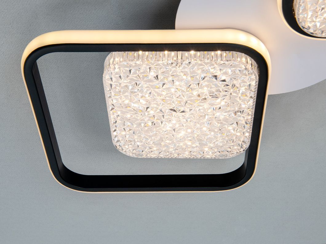 Люстра стельова Diasha LED біла чорна 130W димер