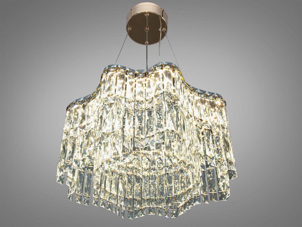 Подвесная хрустальная люстра LED золото 68Вт