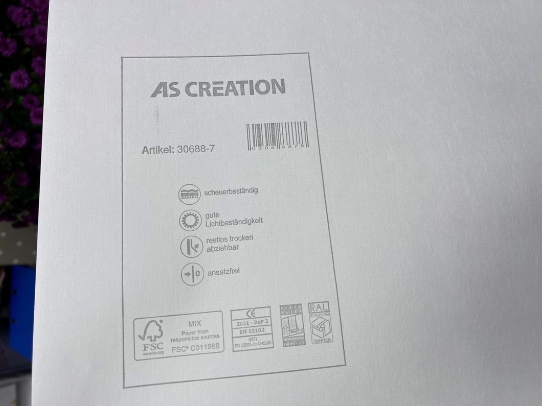 Обои виниловые на флизелиновой основе AS Creation Cuba голубой 0,53 х 10,05м (30688-7)