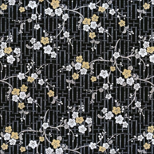 Самоклейка декоративна GEKKOFIX чорна з квітами напівглянець 0,45 х 15м (11763), Бело-коричневые
