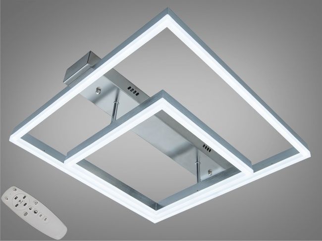 Стельова LED люстра 3 кільця 60Вт матовий хром