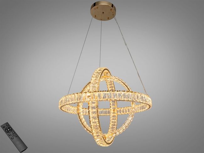Люстра LED Diasha золото 2 кільця 60-40 см пульт