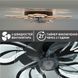 Смарт люстра з вентилятором керована світлодіодна FAN ASTRA 85 Вт + 18 Вт 680x120 мм Чорна, Чорний