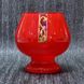 Ваза бокал скло червона декор 20,5 см (9065-29), Червоний, Червоний