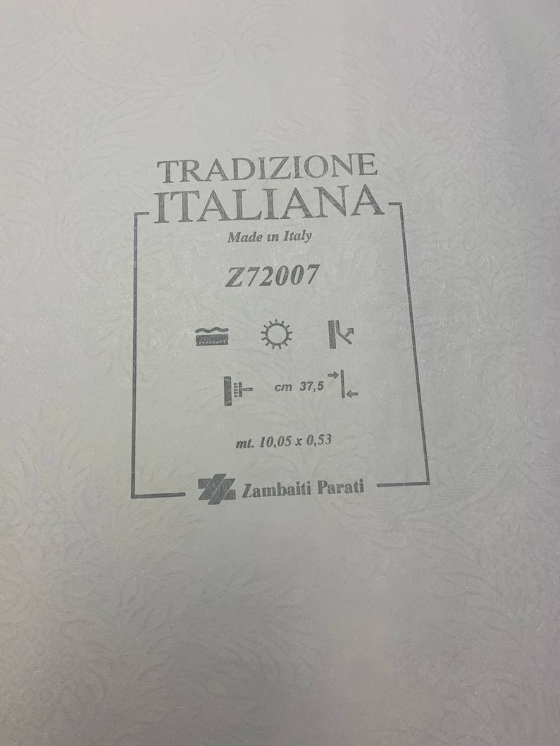 Обои виниловые на флизелиновой основе Zambaiti Parati Tradizione Italiana серый 0,53 х 10,05м (Z72007)