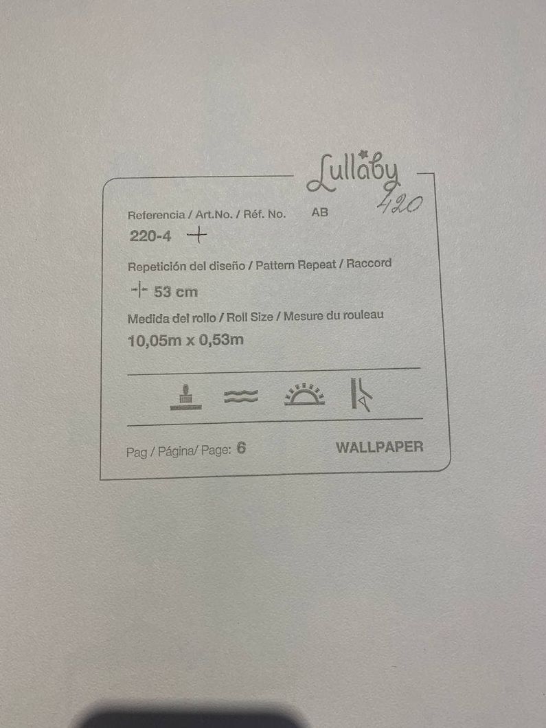 Шпалери паперові ICH Lullaby бірюзовий 0,53 х 10,05м (220-4)