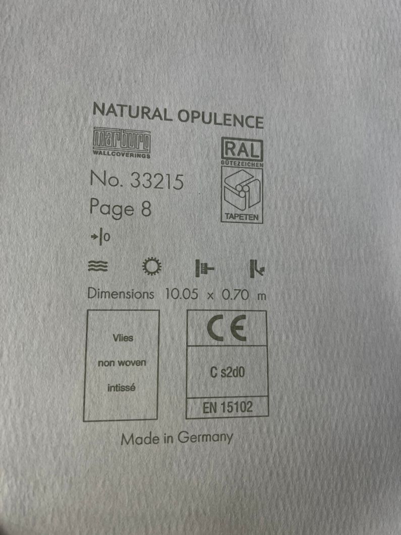 Обои виниловые на флизелиновой основе Marburg Natural Opulence графитовый 0,70 х 10,05м (33215)
