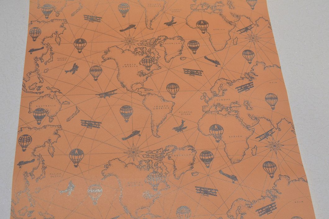 Шпалери паперові Шарм Тревел оранжевий 0,53 х 10,05м (153-01)