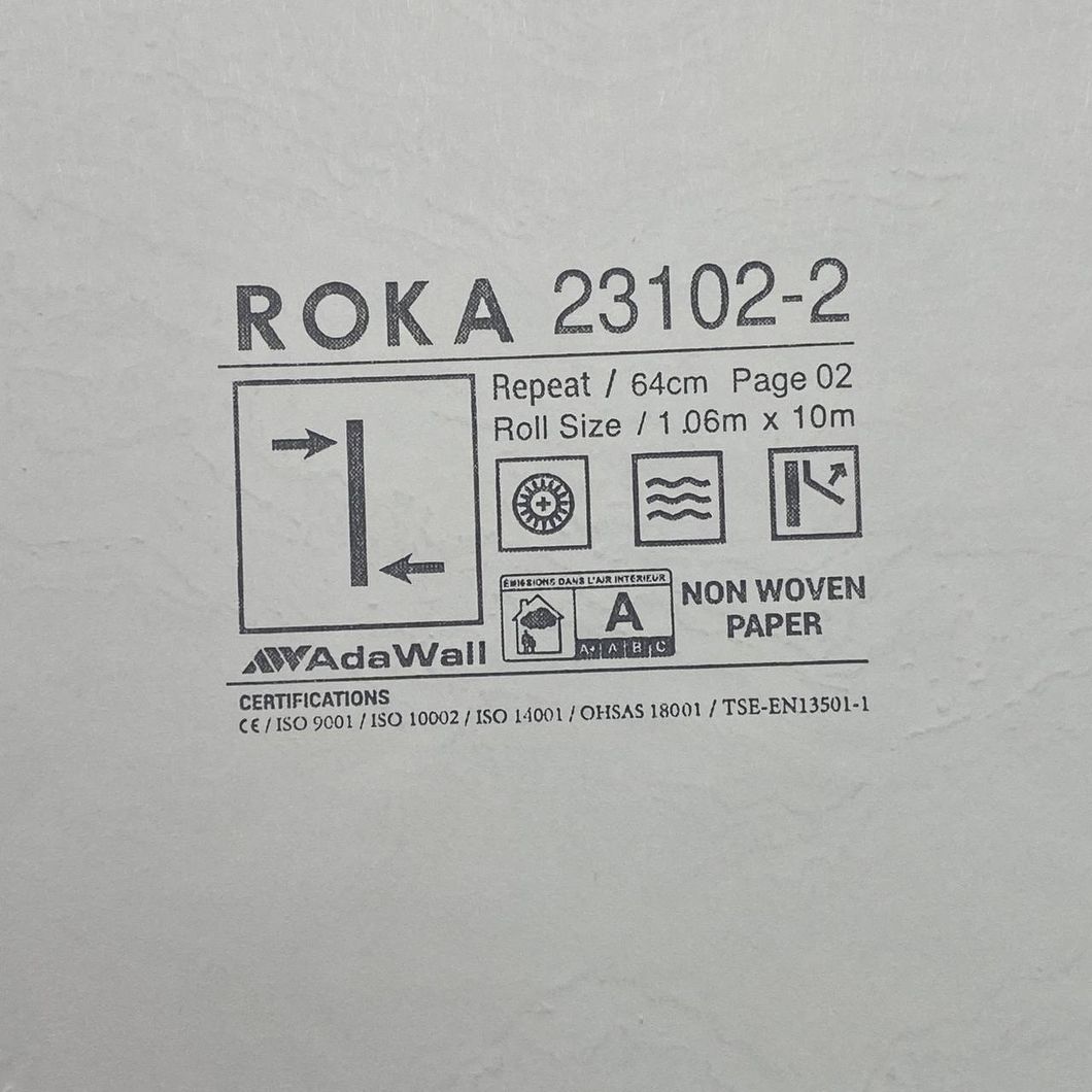 Обои виниловые на флизелиновой основе серый Roka AdaWall 1,06 х 10м (23102-2)
