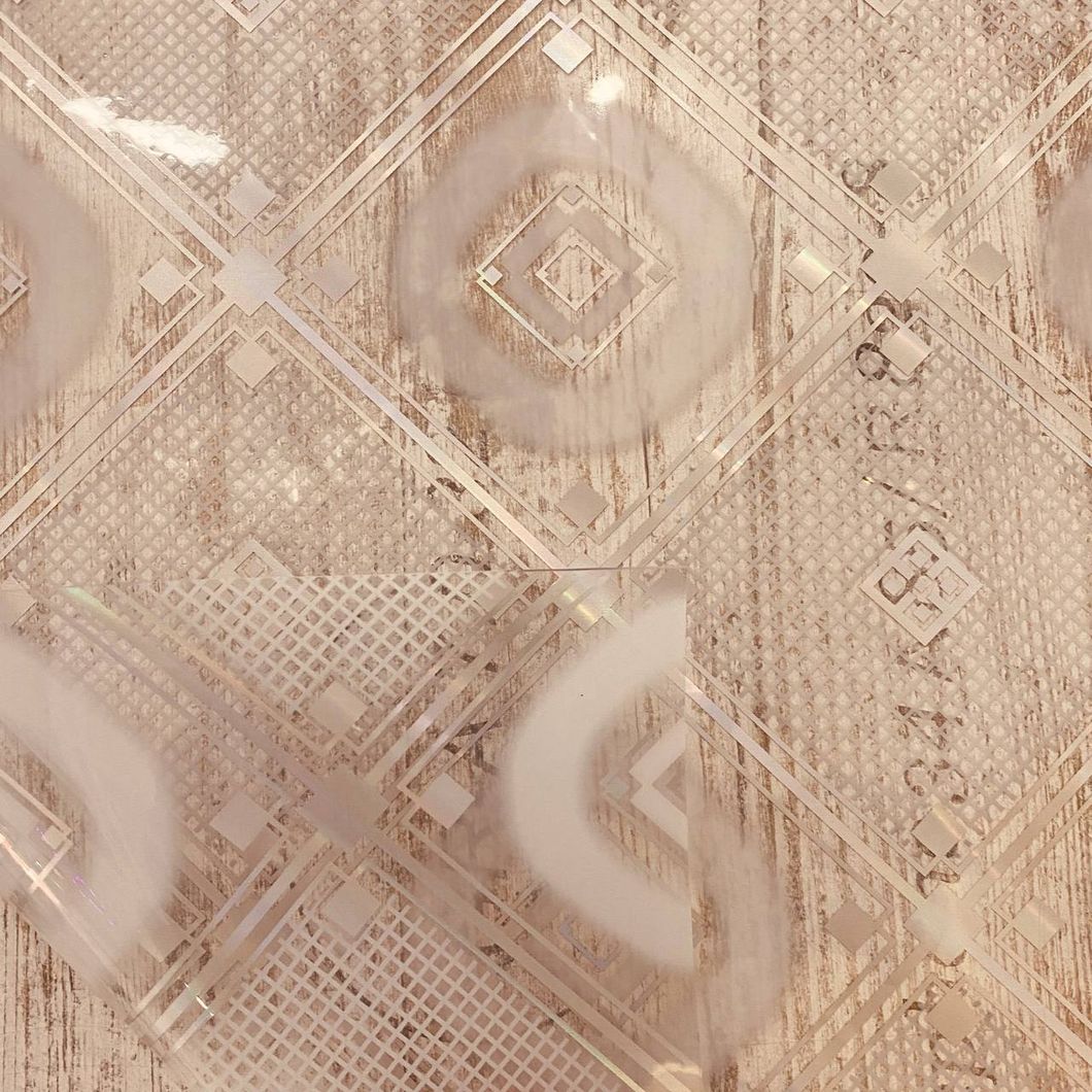 Клейонка на стіл силіконова м'яке скло без основи двостороння ромби прозорий 0,8 х 1м (100-698), Прозрачный, Прозорий