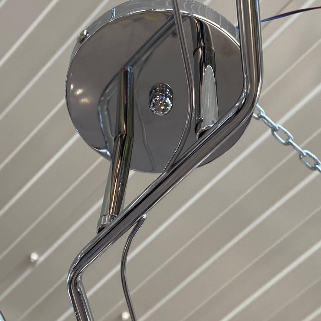 Люстра 2 прозорі зі сріблом лампи у вітальню, спальню в класичному стилі (XA1434/2), Сріблястий, Сріблястий