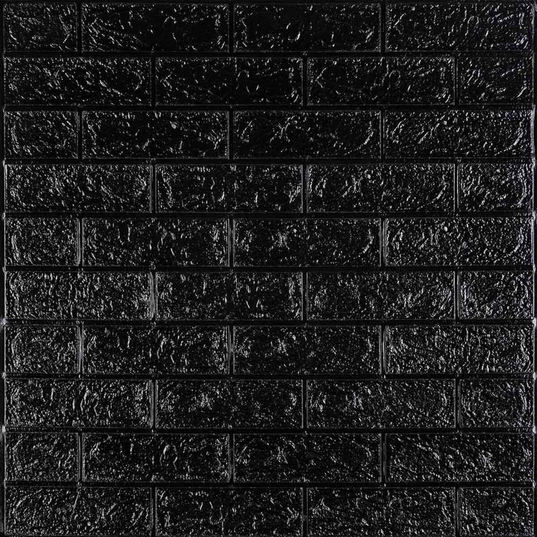 Панель стеновая самоклеящаяся декоративная 3D под кирпич Черный 700х770х5мм (019-5), Черный, Черный