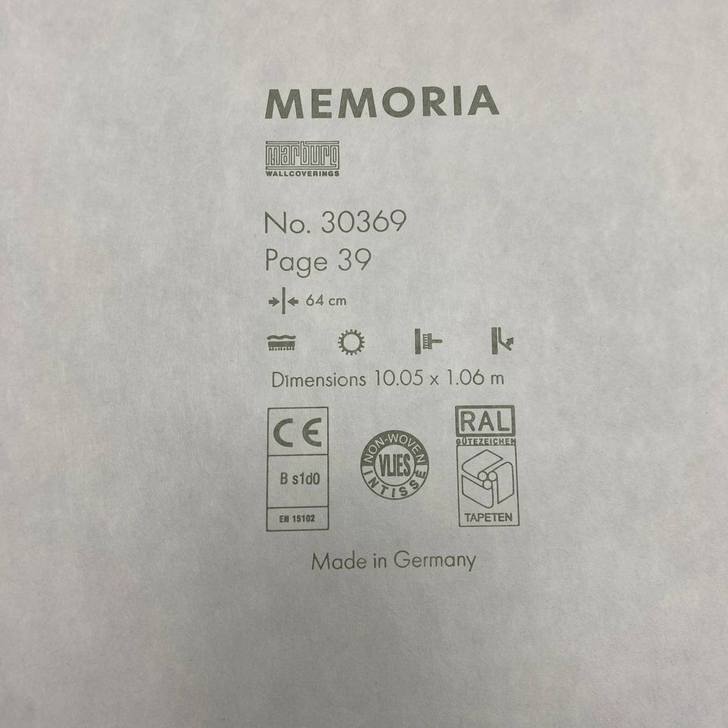 Обои виниловые на флизелиновой основе Серые Memoria Marburg 1,06 х 10,05м (30369)