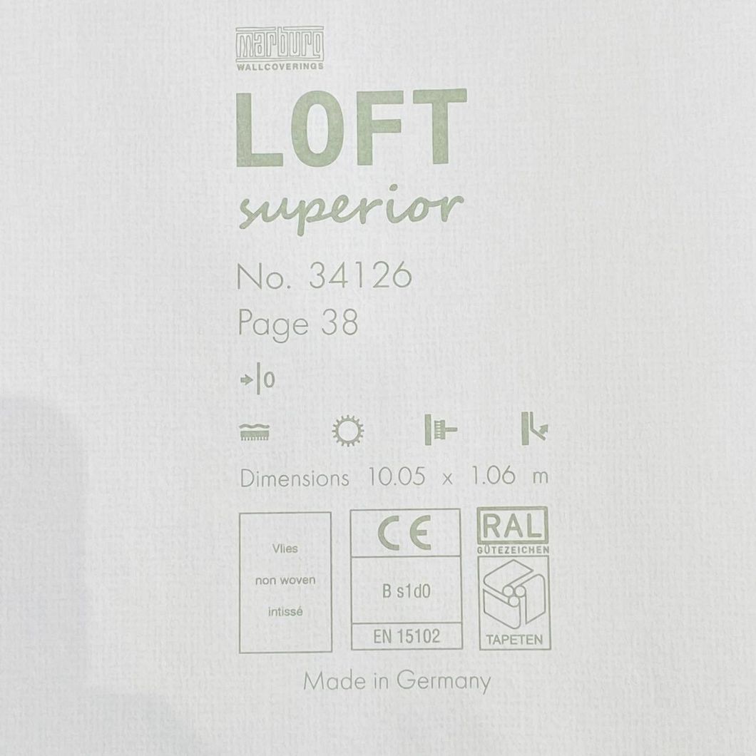 Шпалери вінілові на флізеліновій основі Marburg Loft Superior сірий 1,06 х 10,05м (34126)