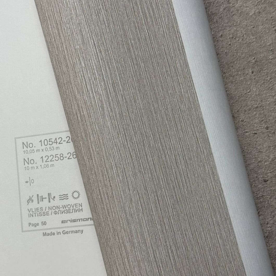 Обои виниловые на флизелиновой основе темно-бежевые Erismann Fashion for Walls 5 1,06 х 10,05м (12258-38)