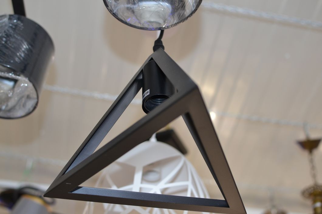 Люстра підвісна металеві плафони 3 лампи (2025/3), Черный, Чорний