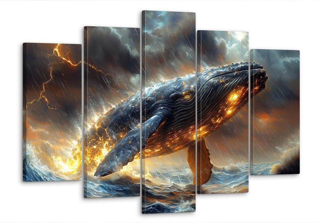 Модульная картина MAKO " Величественный кит " 80x125 см MK50543