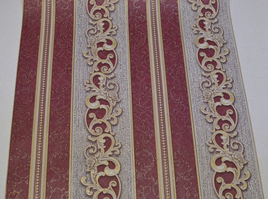 Шпалери вінілові на паперовій основі Слов'янські шпалери Comfort В53,4 Іпомея 2 бордовий 0,53 х 10,05м (5679-13)